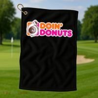 Doin' Donuts Funny Racing & Drift Car Enthusiast Golf Towel thumb 1
