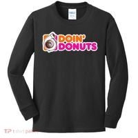 Doin' Donuts Funny Racing & Drift Car Enthusiast Kids Long Sleeve Shirt thumb 0