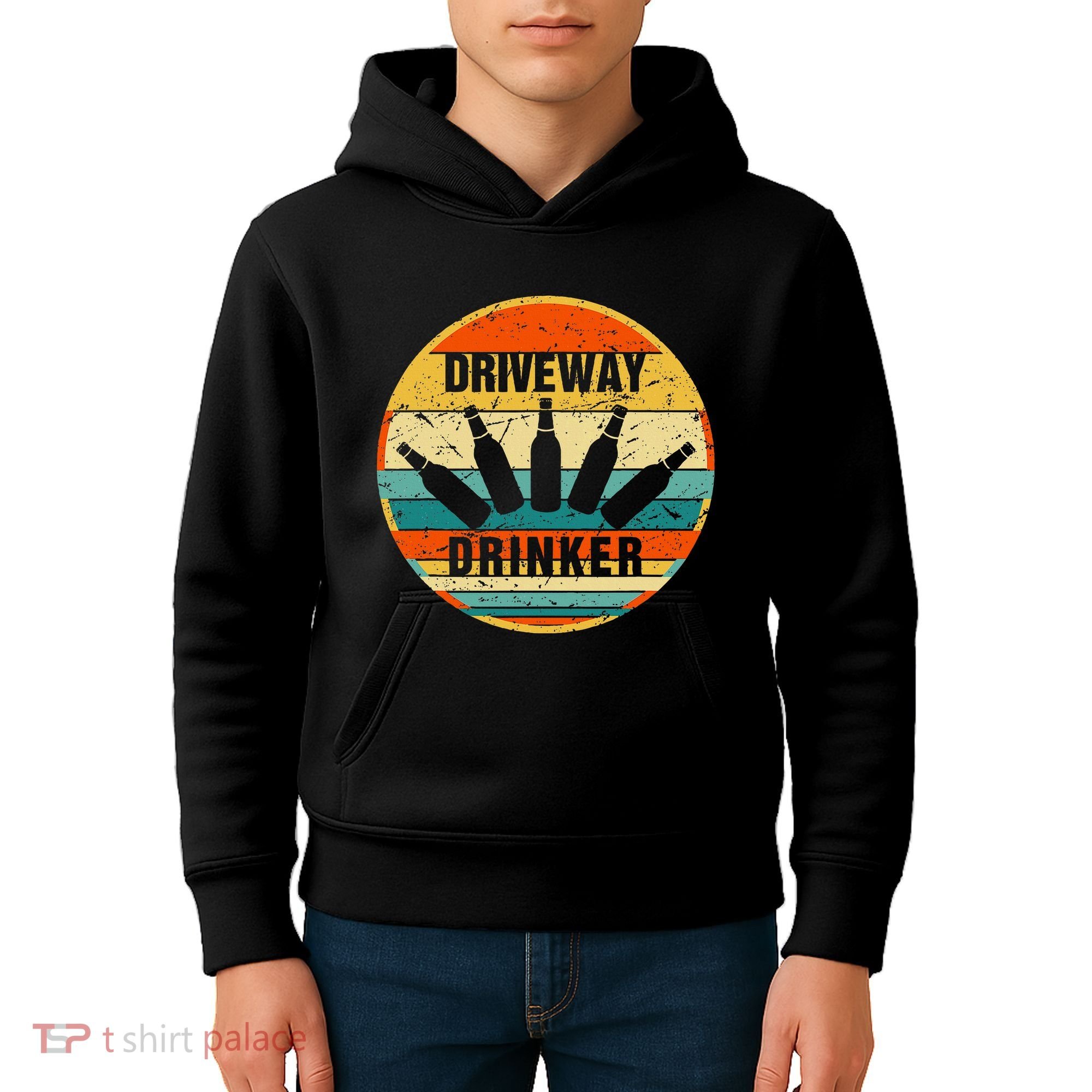 Driveway Drinker Funny Drinking Lover Humor For Dad Daddy Kids Hoodie