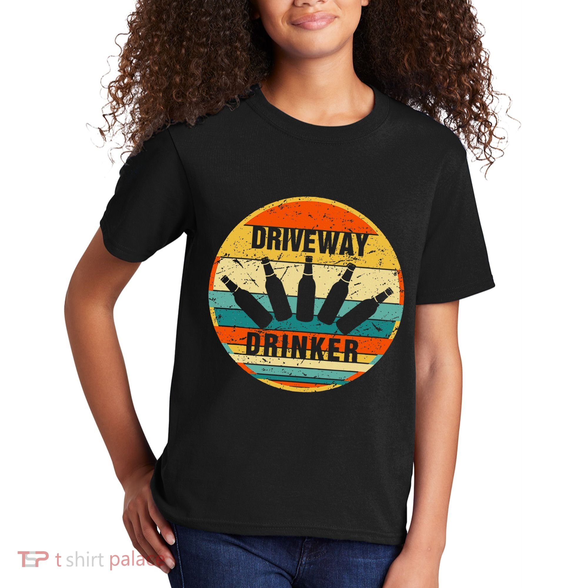 Driveway Drinker Funny Drinking Lover Humor For Dad Daddy Kids T-Shirt