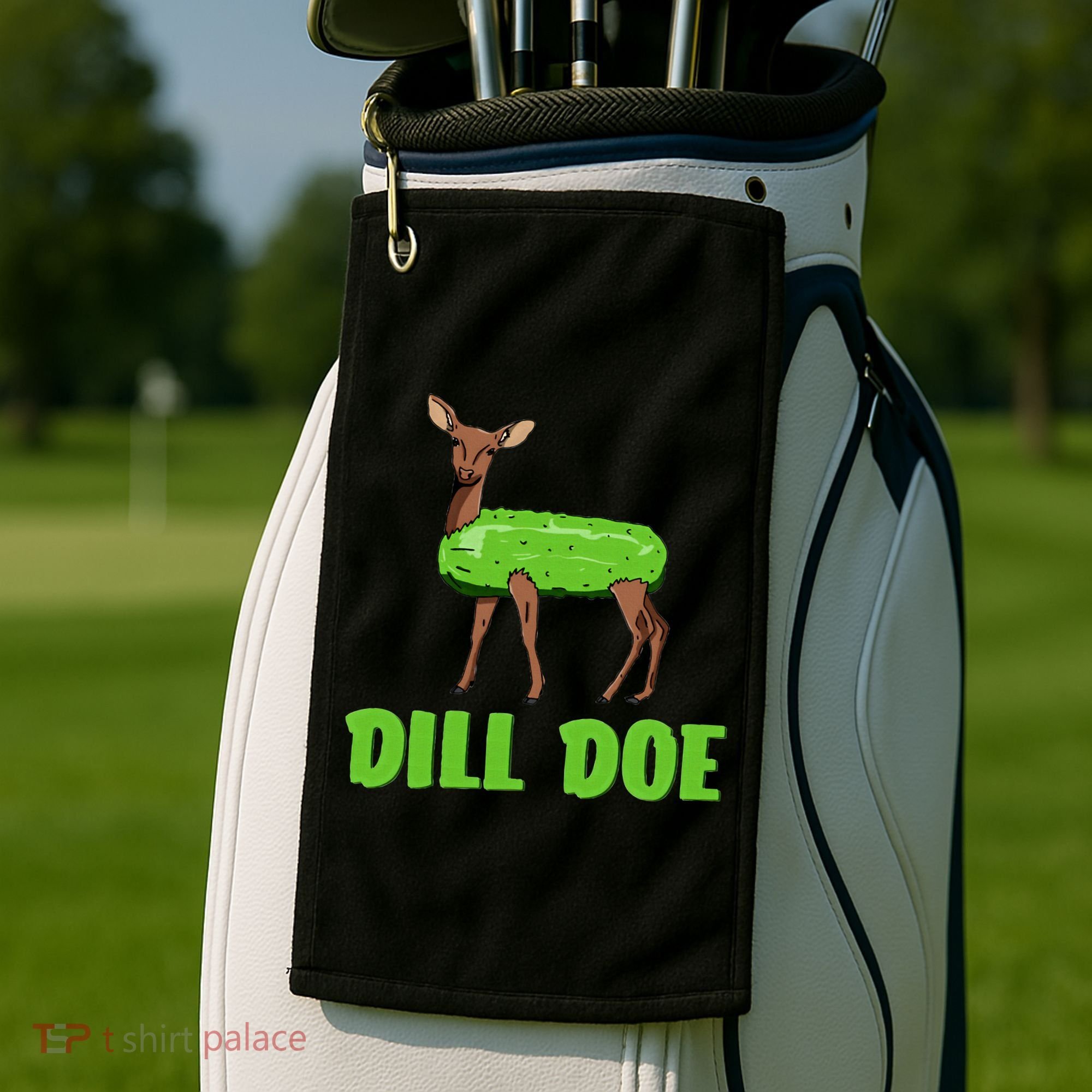 Dill Doe Funny Adult Humor Funny Nature Deer Redneck Golf Towel