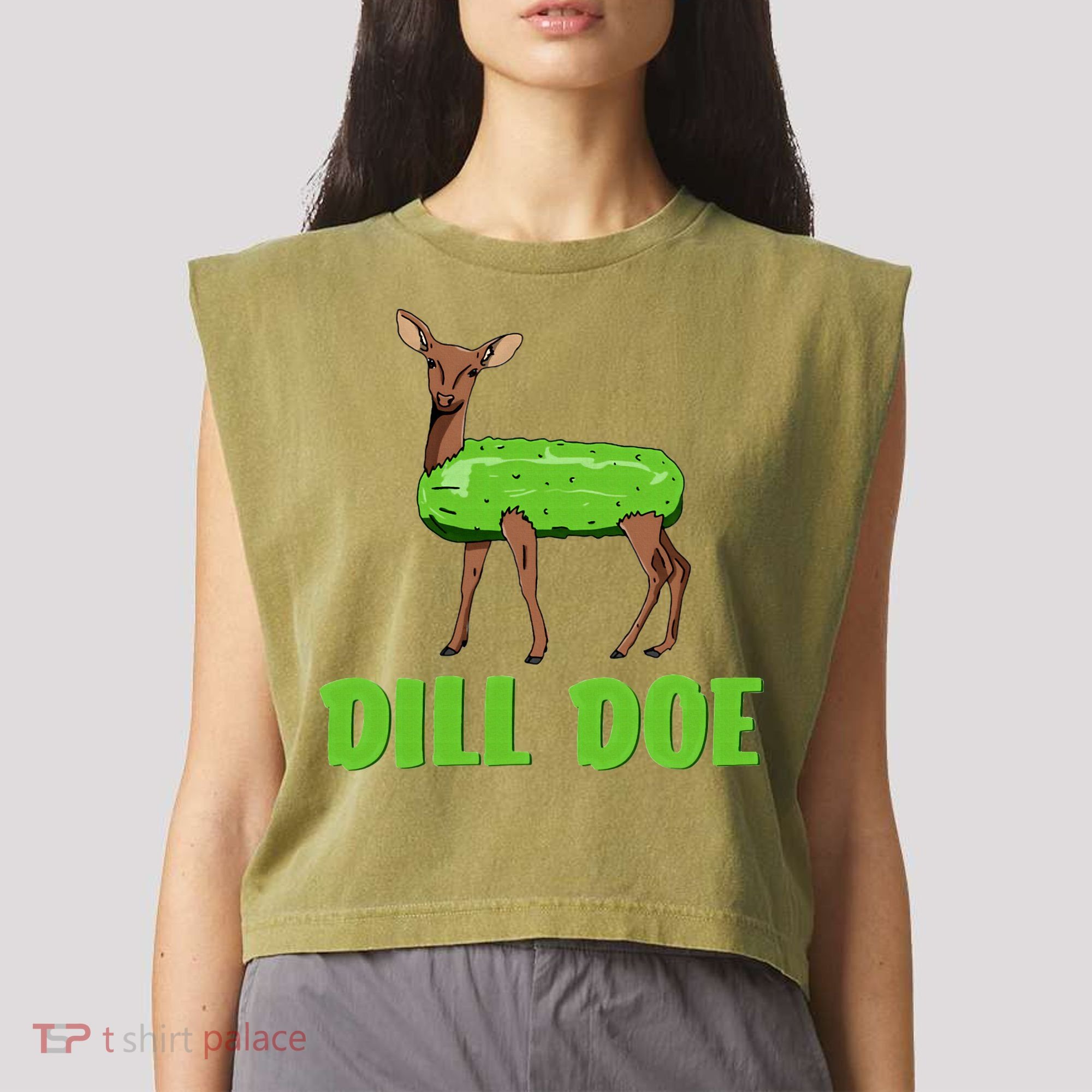 Dill Doe Funny Adult Humor Funny Nature Deer Redneck Garment-Dyed Women's Muscle Tee