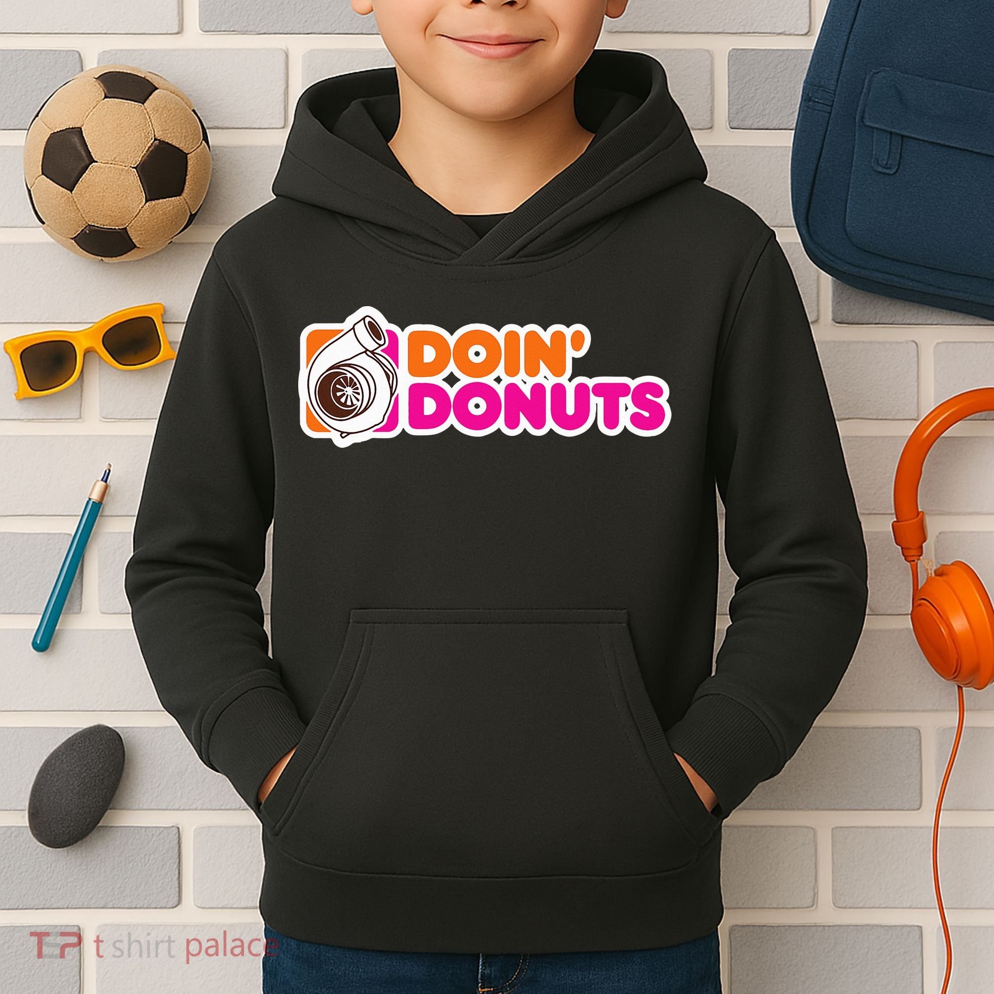 Doin Donuts Funny Racing & Drift Car Enthusiast Kids Hoodie