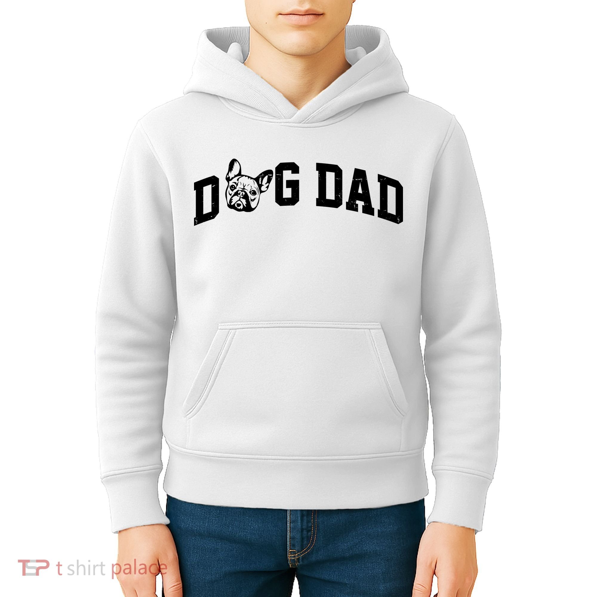 Dog Dad French Bulldog Kids Hoodie
