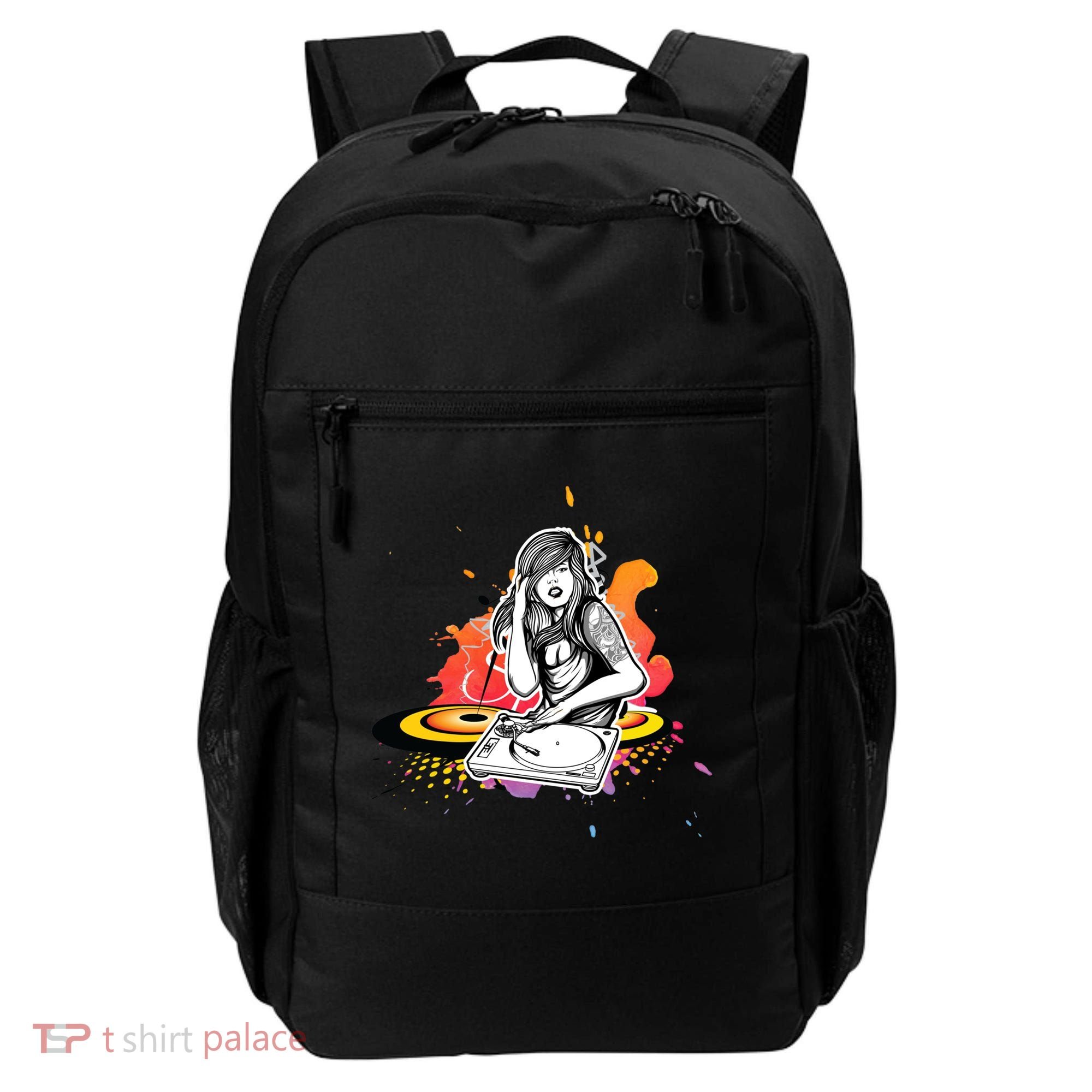 Dj Deejay Girl Music Techno Headphones Turntable Pop Cute Gift Backpack