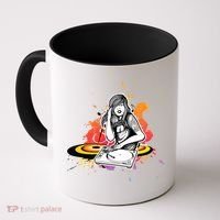 Dj Deejay Girl Music Techno Headphones Turntable Pop Cute Gift Coffee Mug thumb 0