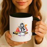 Dj Deejay Girl Music Techno Headphones Turntable Pop Cute Gift Coffee Mug thumb 3