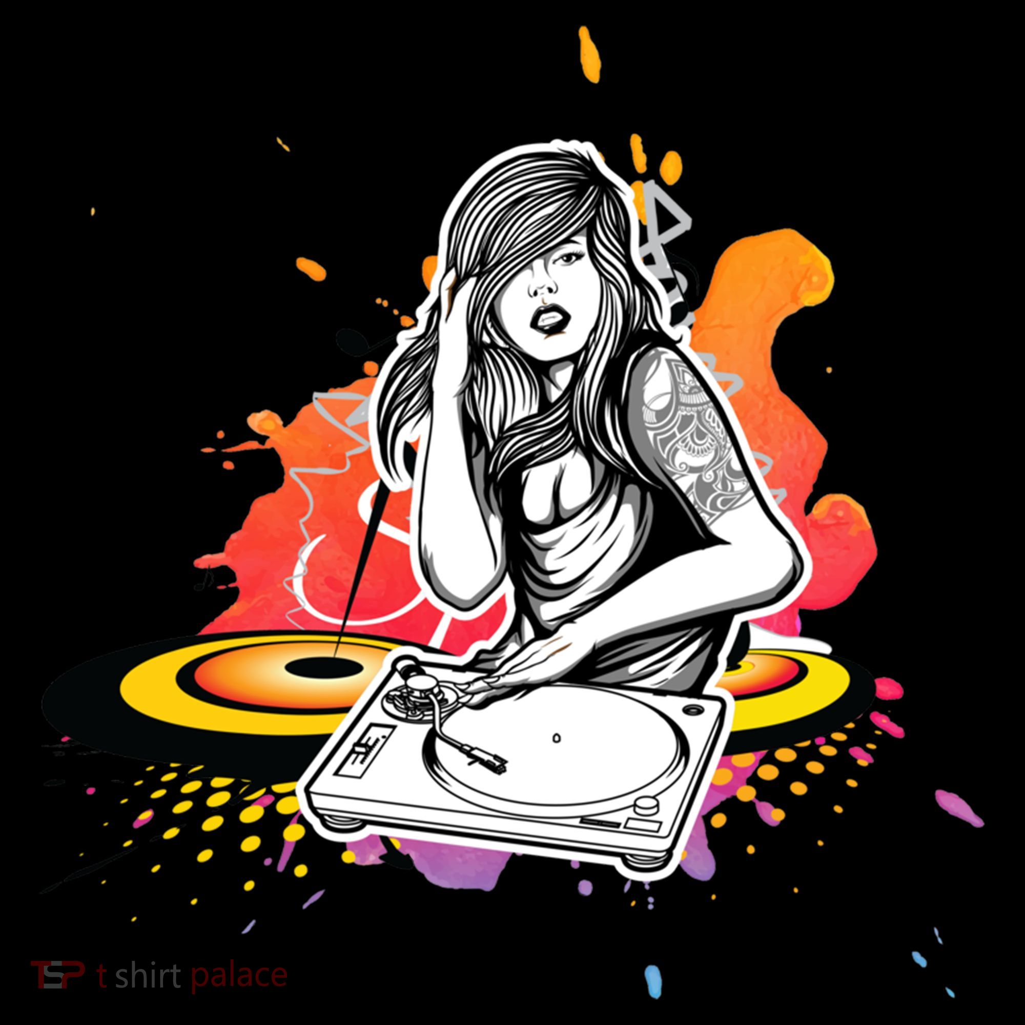 Dj Deejay Girl Music Techno Headphones Turntable Pop Cute Gift Coffee Mug