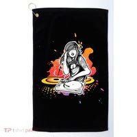Dj Deejay Girl Music Techno Headphones Turntable Pop Cute Gift Golf Towel thumb 0