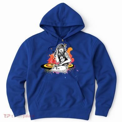 Dj Deejay Girl Music Techno Headphones Turntable Pop Cute Gift Hoodie
