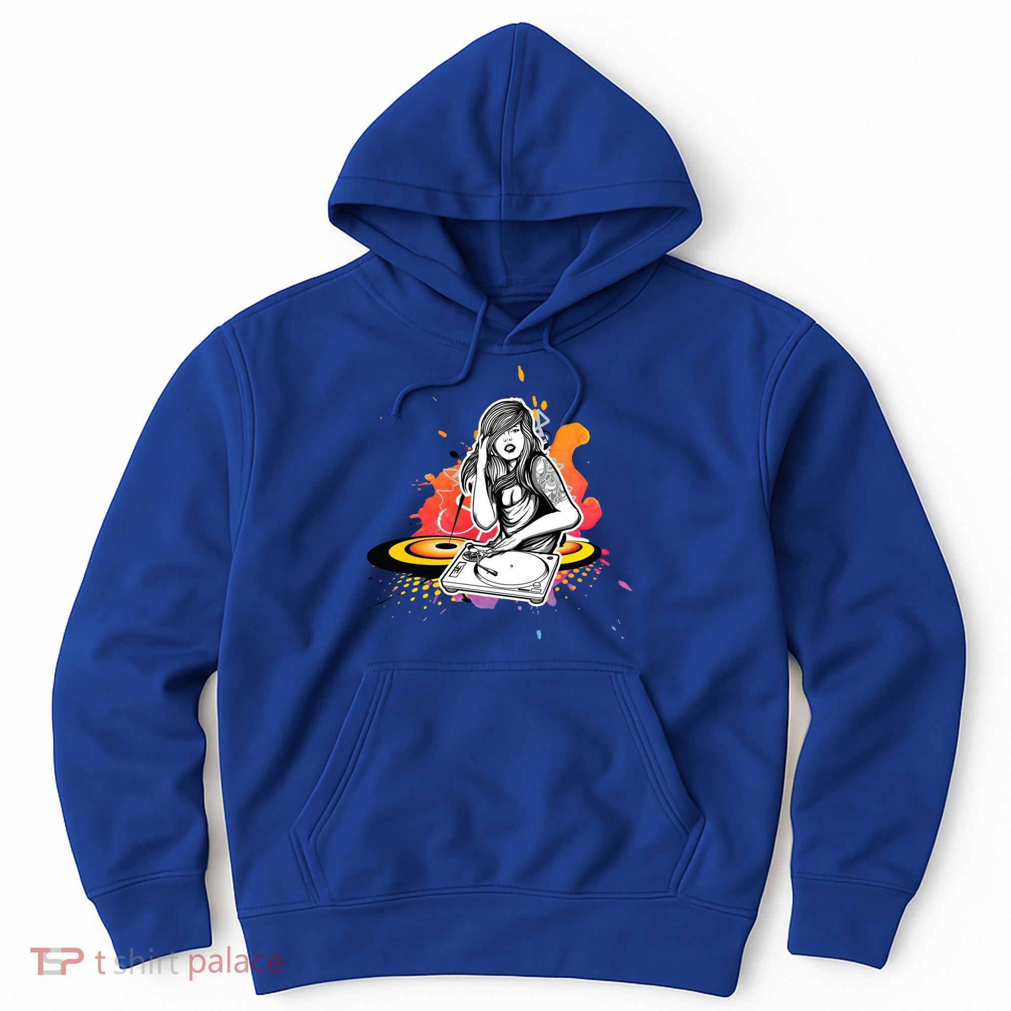 Dj Deejay Girl Music Techno Headphones Turntable Pop Cute Gift Hoodie