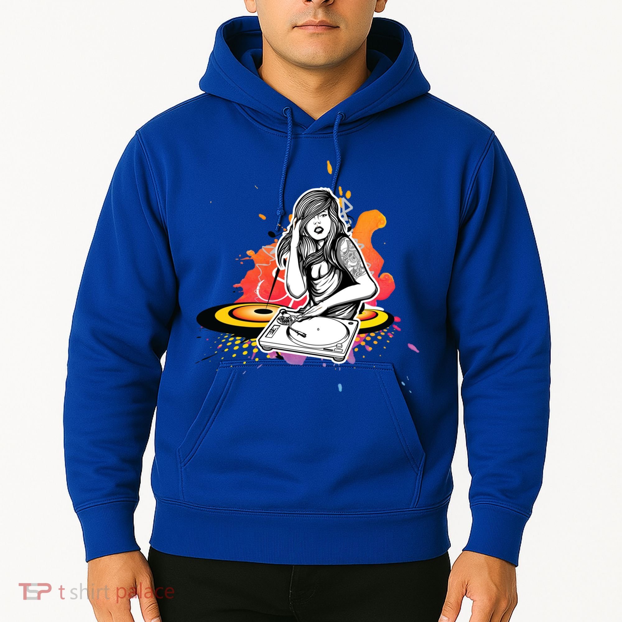 Dj Deejay Girl Music Techno Headphones Turntable Pop Cute Gift Hoodie