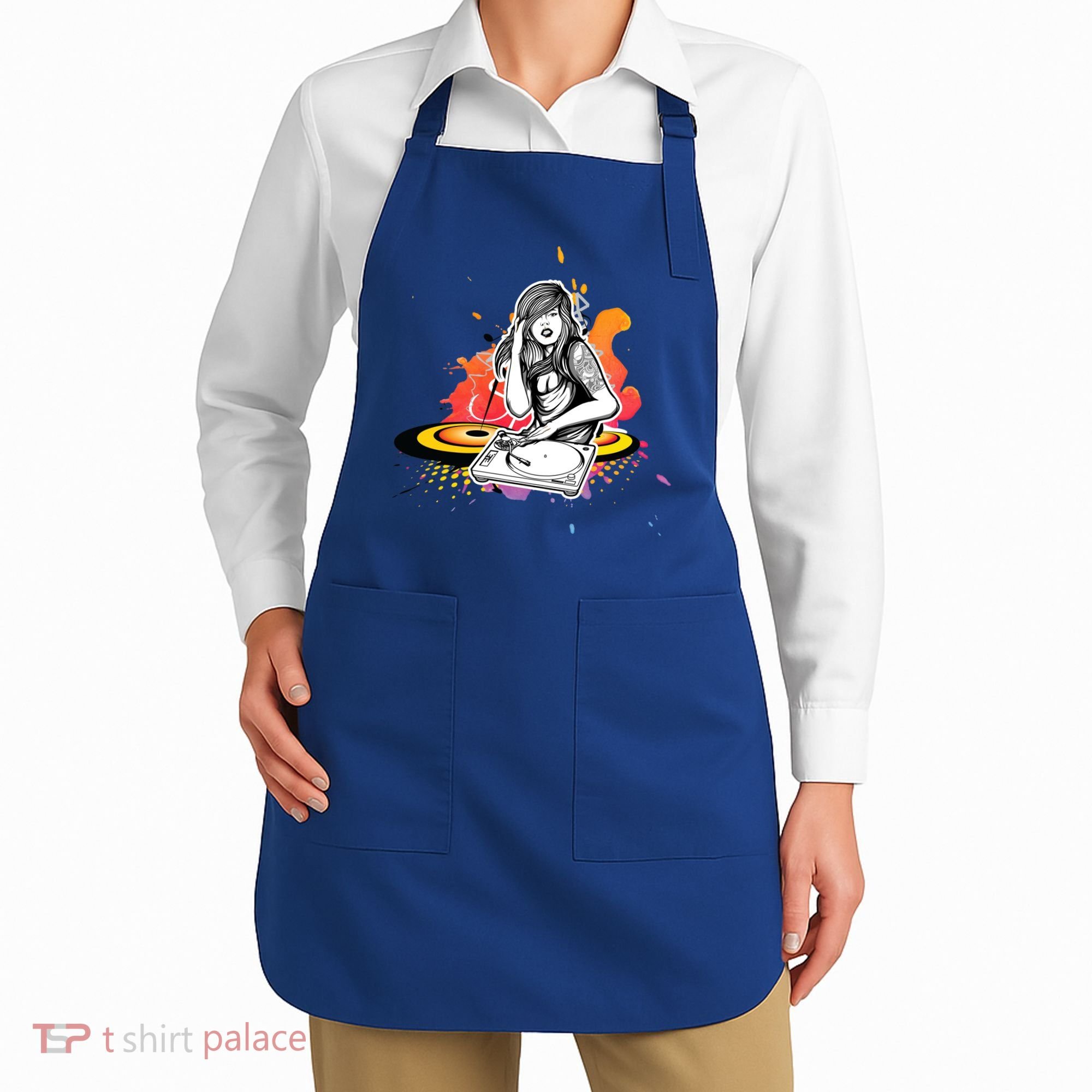 Dj Deejay Girl Music Techno Headphones Turntable Pop Cute Gift Apron