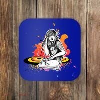 Dj Deejay Girl Music Techno Headphones Turntable Pop Cute Gift Coaster thumb 0