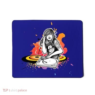 Dj Deejay Girl Music Techno Headphones Turntable Pop Cute Gift Mousepad