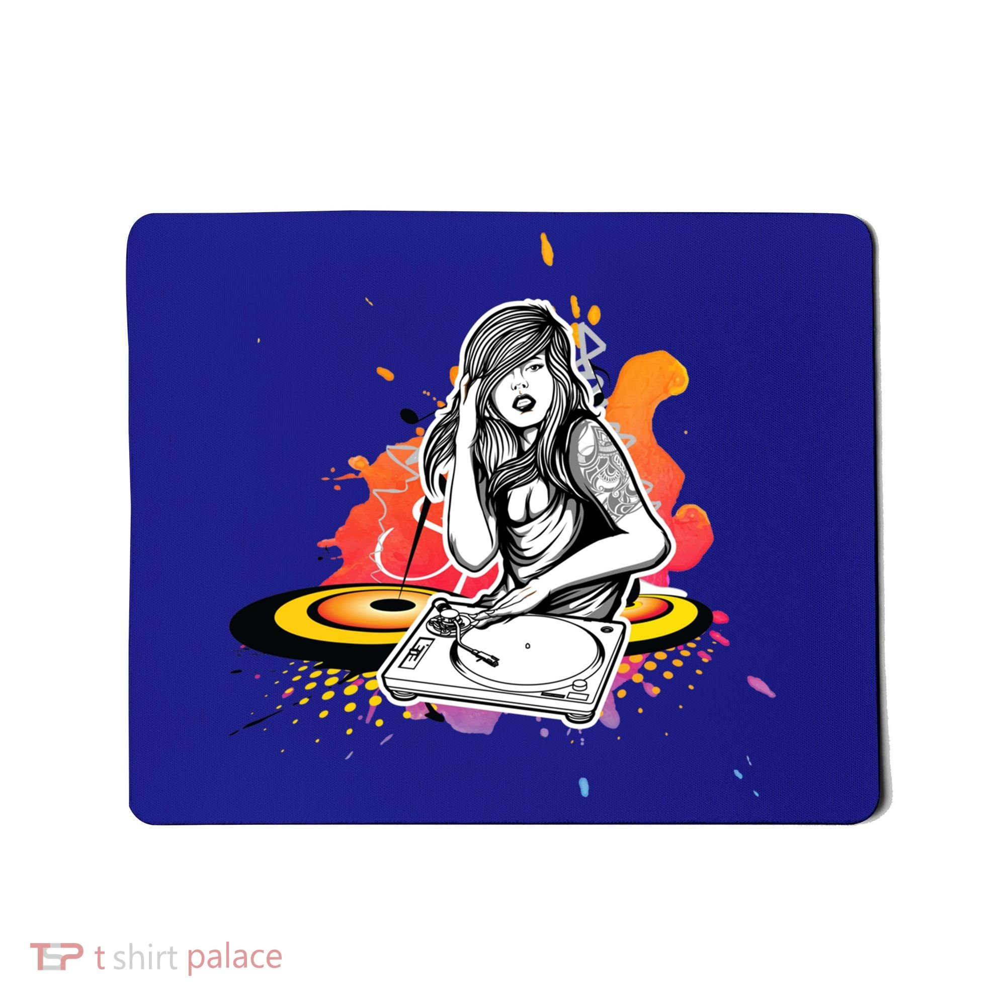 Dj Deejay Girl Music Techno Headphones Turntable Pop Cute Gift Mousepad