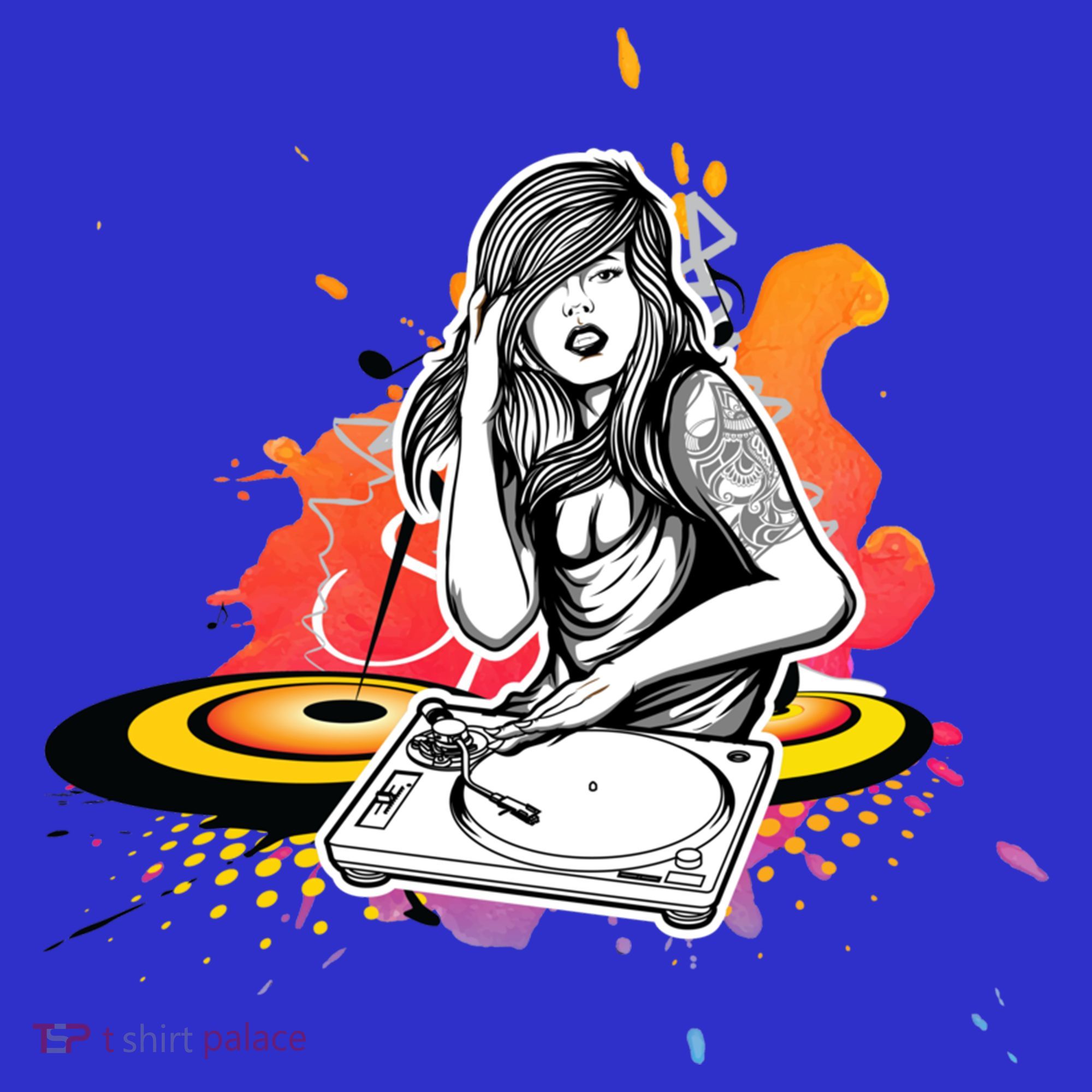 Dj Deejay Girl Music Techno Headphones Turntable Pop Cute Gift Women's Tank Top