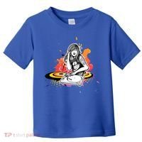 Dj Deejay Girl Music Techno Headphones Turntable Pop Cute Gift Toddler T-Shirt thumb 0