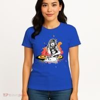 Dj Deejay Girl Music Techno Headphones Turntable Pop Cute Gift Women's T-Shirt thumb 4