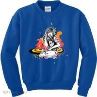 Dj Deejay Girl Music Techno Headphones Turntable Pop Cute Gift Kids Sweatshirt thumb 0