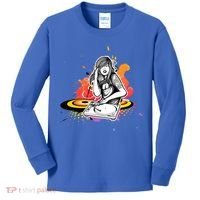Dj Deejay Girl Music Techno Headphones Turntable Pop Cute Gift Kids Long Sleeve Shirt thumb 0