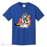 Dj Deejay Girl Music Techno Headphones Turntable Pop Cute Gift Kids T-Shirt thumb 0