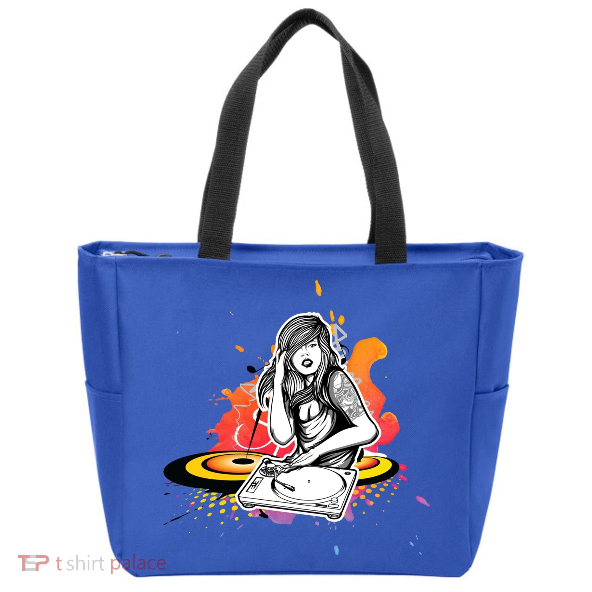Dj Deejay Girl Music Techno Headphones Turntable Pop Cute Gift Tote Bag