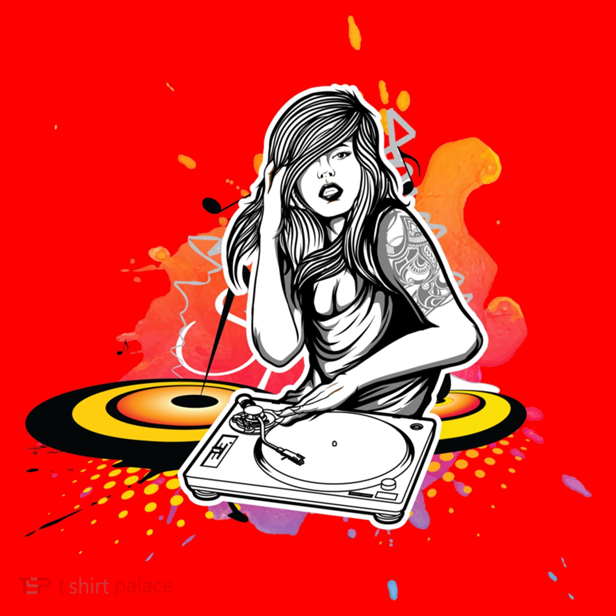 Dj Deejay Girl Music Techno Headphones Turntable Pop Cute Gift Santa Hat
