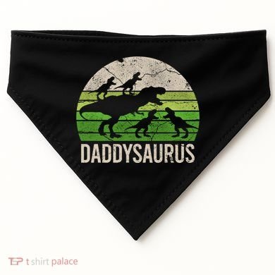 Daddy Dinosaur Gift Daddysaurus Rex 4 Cool Gift Cool Gift USA-Made Doggie Bandana
