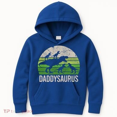 Daddy Dinosaur Gift Daddysaurus Rex 4 Cool Gift Cool Gift Kids Hoodie