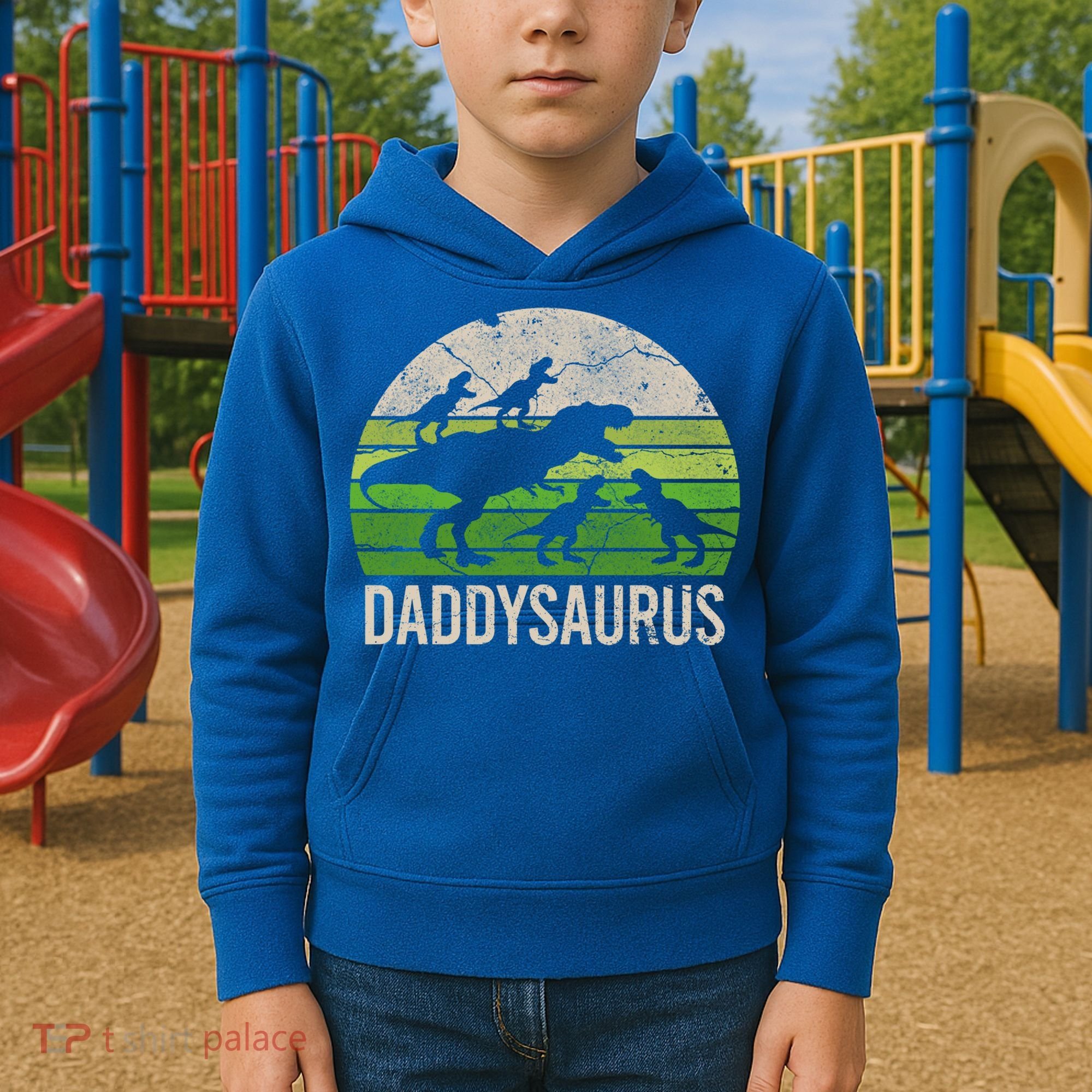 Daddy Dinosaur Gift Daddysaurus Rex 4 Cool Gift Cool Gift Kids Hoodie