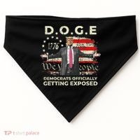Doge Democrats Getting Exposed Trump 2025 USA-Made Doggie Bandana thumb 0