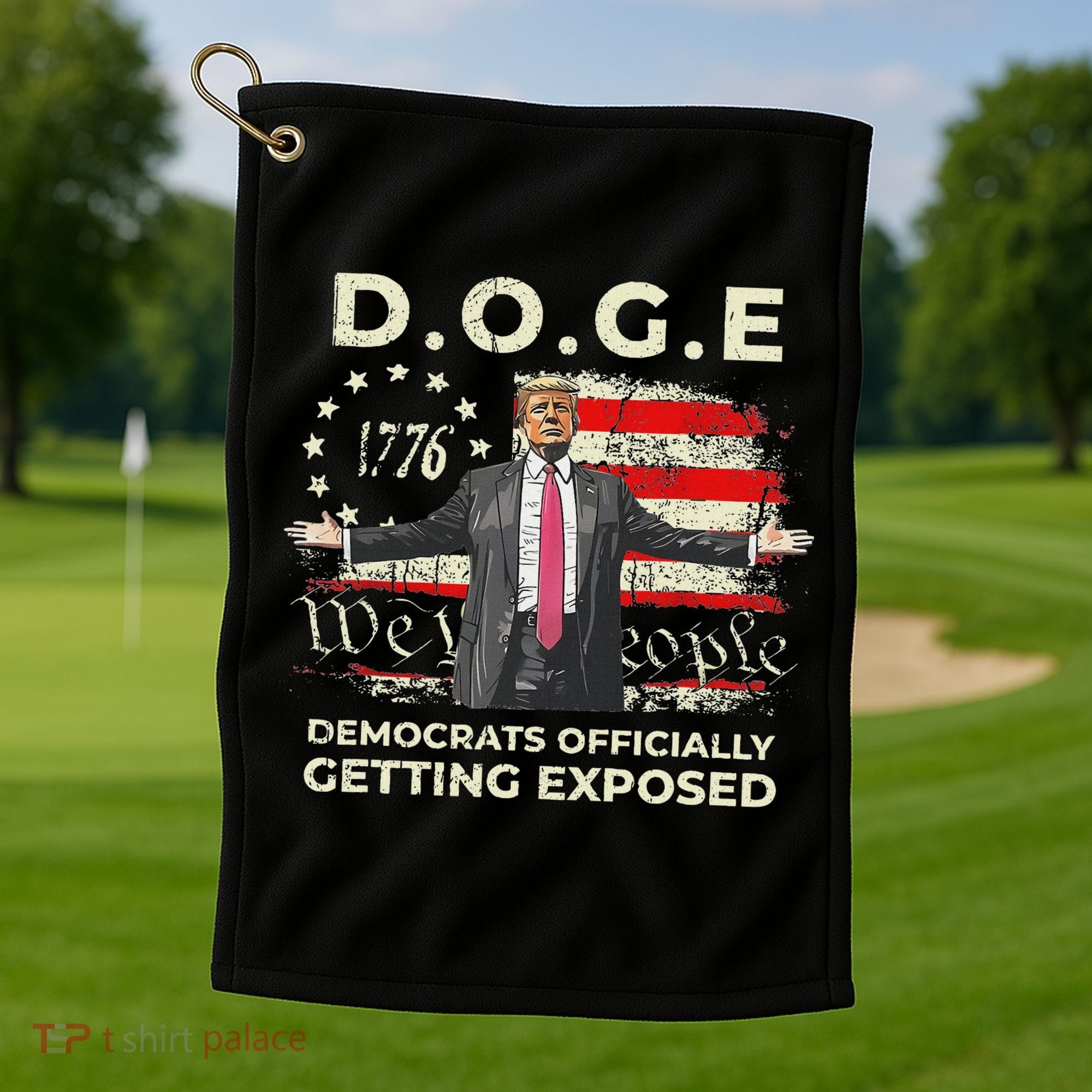 Doge Democrats Getting Exposed Trump 2025 Golf Towel