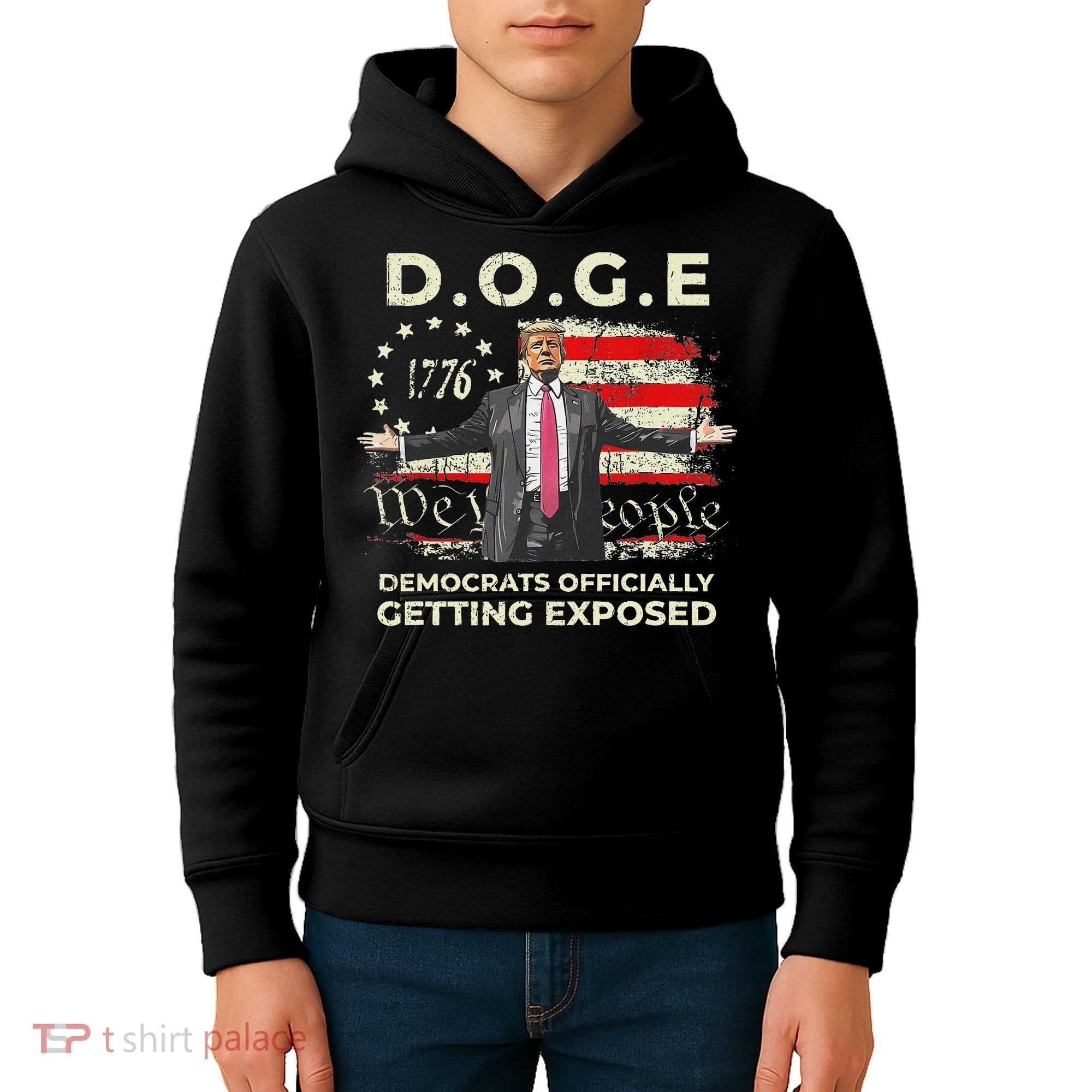 Doge Democrats Getting Exposed Trump 2025 Kids Hoodie