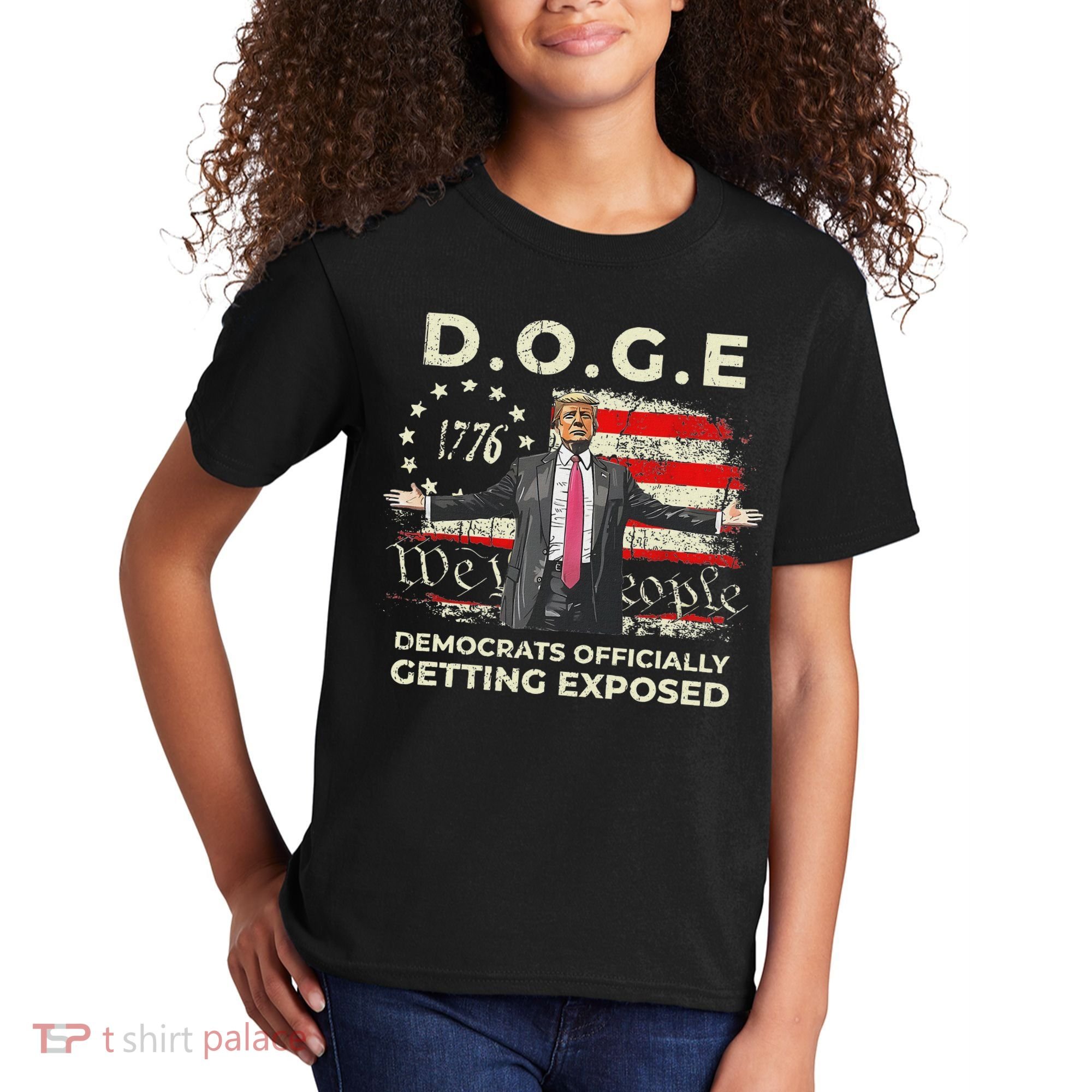 Doge Democrats Getting Exposed Trump 2025 Kids T-Shirt