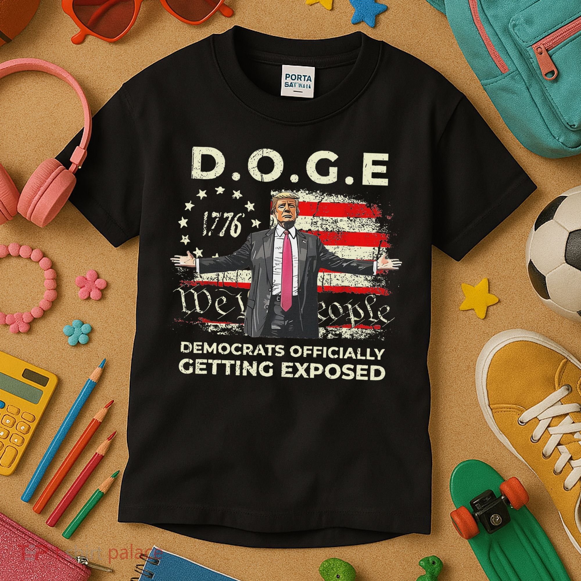 Doge Democrats Getting Exposed Trump 2025 Kids T-Shirt