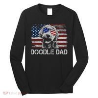 Doodle Dad Goldendoodle Dog American Flag 4th Of July Long Sleeve Shirt thumb 0
