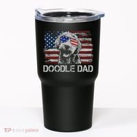 Doodle Dad Goldendoodle Dog American Flag 4th Of July Tumbler thumb 0