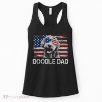 Doodle Dad Goldendoodle Dog American Flag 4th Of July Women's Tank Top thumb 0