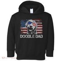 Doodle Dad Goldendoodle Dog American Flag 4th Of July Toddler Hoodie thumb 0