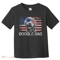 Doodle Dad Goldendoodle Dog American Flag 4th Of July Toddler T-Shirt thumb 0