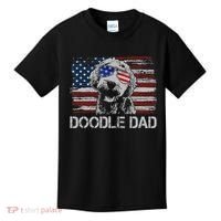 Doodle Dad Goldendoodle Dog American Flag 4th Of July Kids T-Shirt thumb 0
