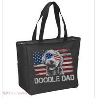 Doodle Dad Goldendoodle Dog American Flag 4th Of July Tote Bag thumb 2