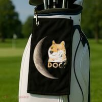Dogecoin Doge Hodler Trader Dogecoin Moon Golf Towel thumb 2