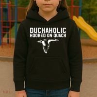 Duckaholic Duck Hunting Themed Duck Lovers Kids Hoodie thumb 3
