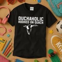 Duckaholic Duck Hunting Themed Duck Lovers Kids T-Shirt thumb 3