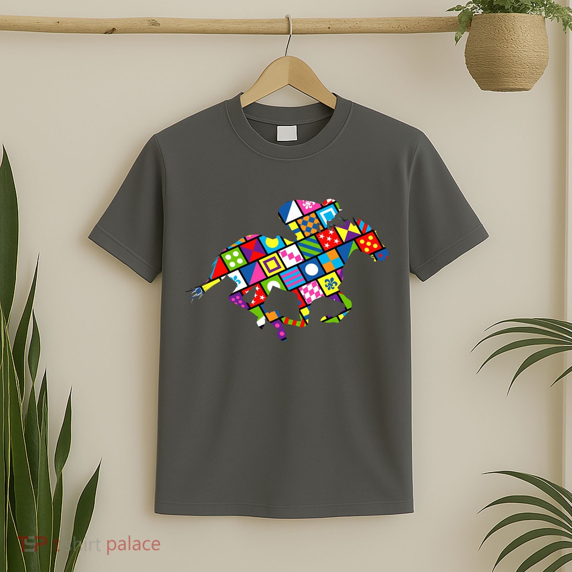 Derby Day Horse Lover Colorful Abstract T-Shirt