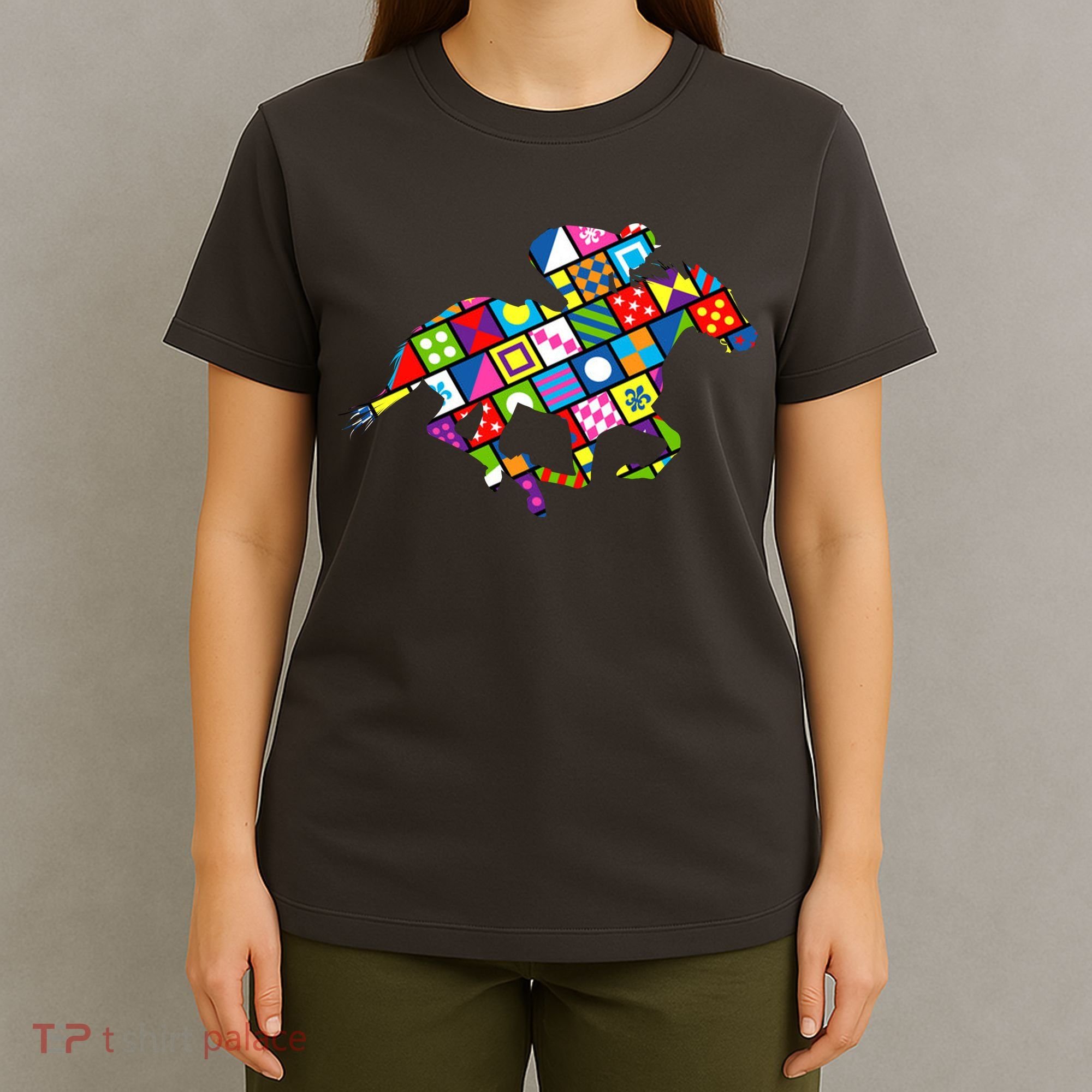 Derby Day Horse Lover Colorful Abstract T-Shirt
