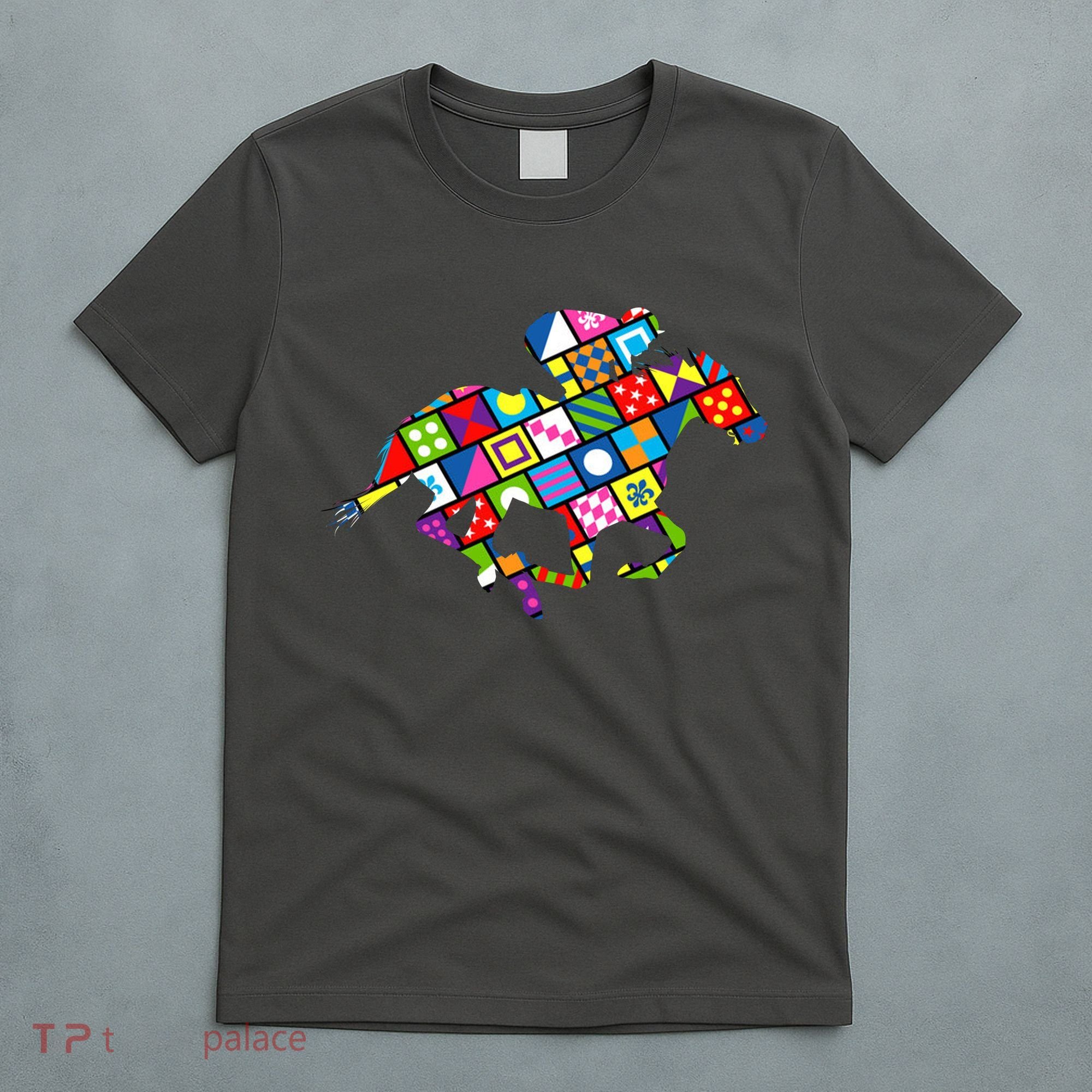 Derby Day Horse Lover Colorful Abstract T-Shirt
