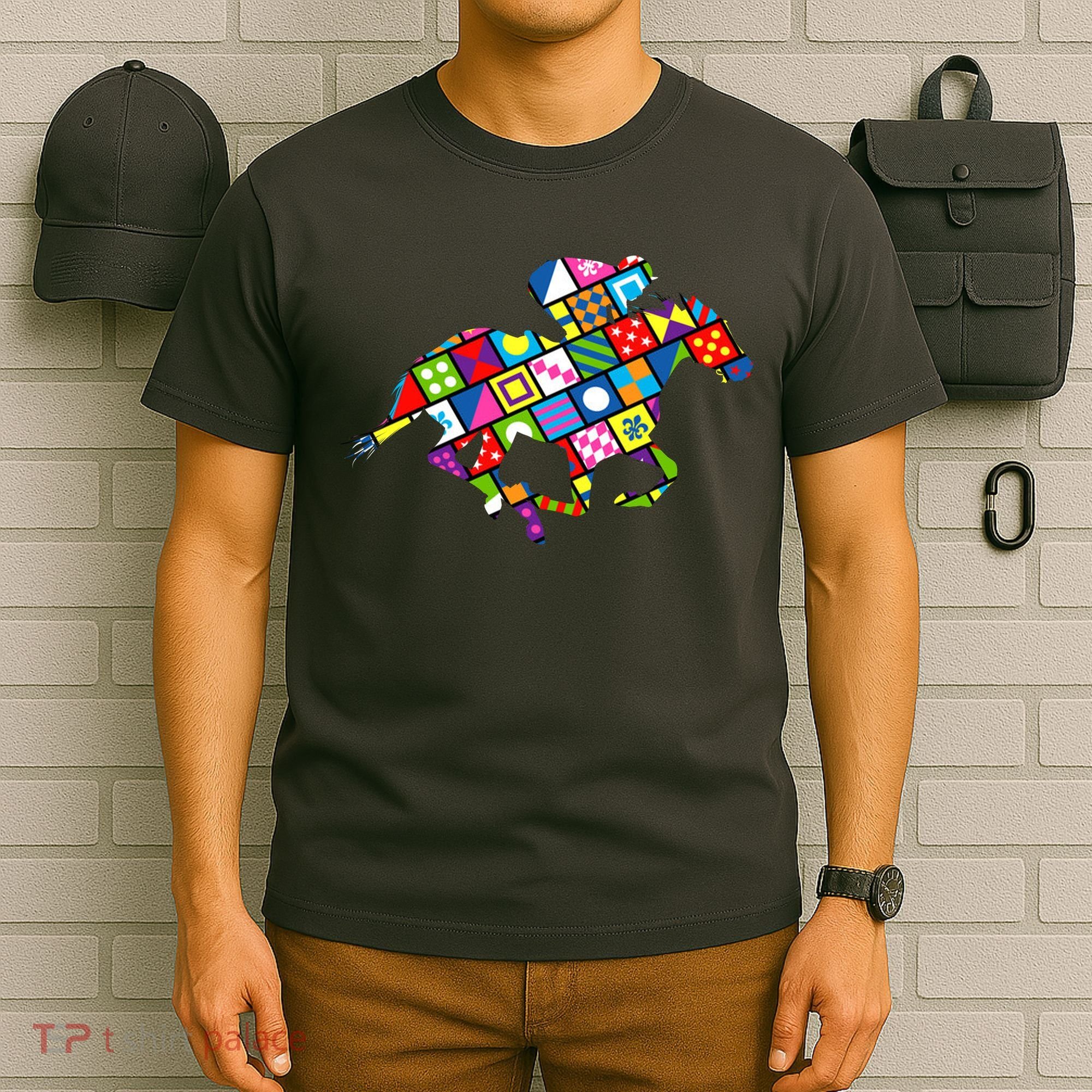 Derby Day Horse Lover Colorful Abstract T-Shirt